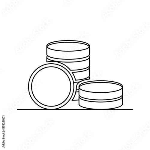 Minimalist Line Drawing of Stacked Coins for Financial and Investment Concepts