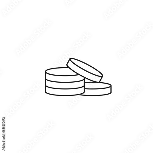 Minimalist Line Drawing of Stacked Coins for Financial and Money Concepts