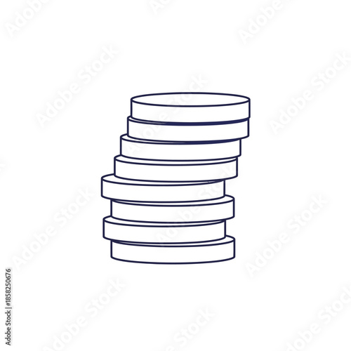 Minimalist Illustration of Stacked Coins for Financial and Business Use