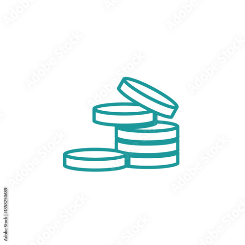 Minimalist Illustration of Stacked Coins for Financial and Economy Concepts