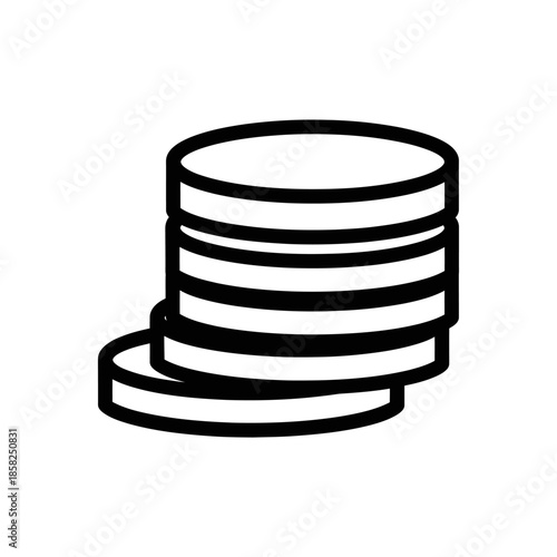 Minimalist Line Art Illustration of Coin Stack for Financial and Business Themes