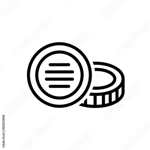 Simple Black and White Coin Illustration for Financial and Economic Concepts