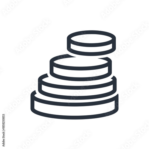 Simple Illustration of Stacked Coins Representing Financial Growth and Savings