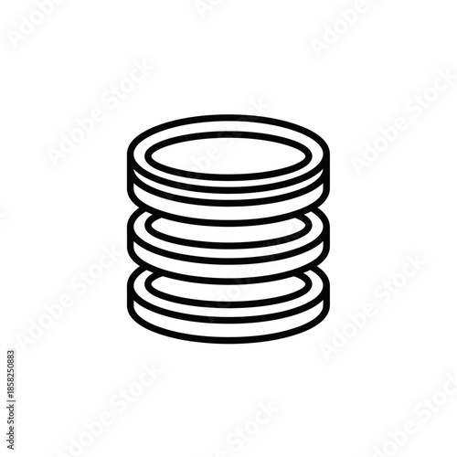 Minimalist Line Art Illustration of Stack of Coins for Financial and Economy Themes