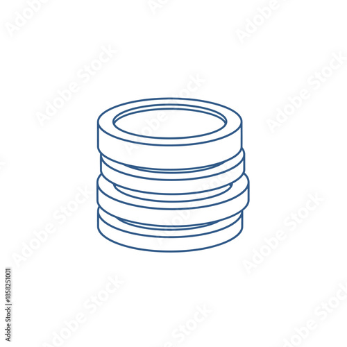 Minimalist Line Drawing of a Stack of Coins for Financial or Business Themes