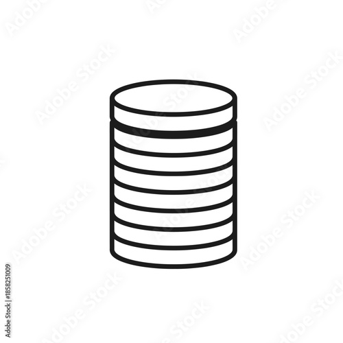 Simple Icon of a Coin Stack for Financial and Business Concepts