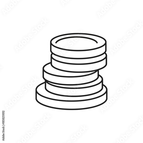 Minimalist Line Drawing of a Stack of Coins for Financial or Business Concepts