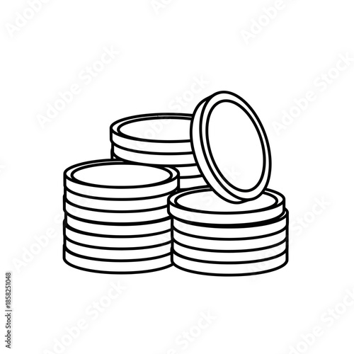 Stack of Coins Illustration for Financial and Economic Concepts