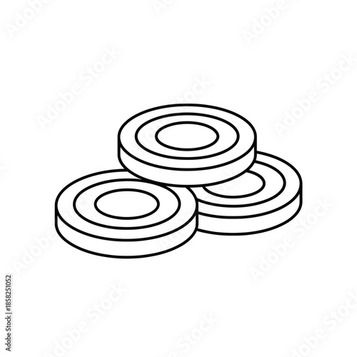 Simple Illustration of Circular Discs or Coins for Design and Visual Projects