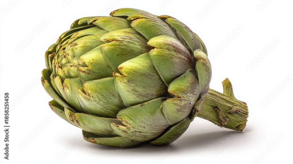 Obraz premium Fresh Artichoke Isolated on White Background Perfect for Culinary and Healthy Food Concepts in Stock Photography