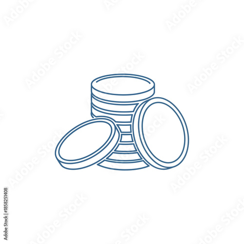 Stack of Coins Illustration for Financial Growth and Budget Planning