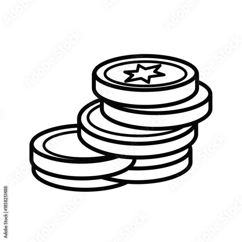 Stack of Coins Illustration for Financial Growth and Savings Concepts