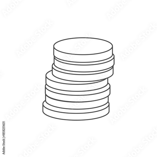 Stack of Coins on White Background for Financial and Business Concepts