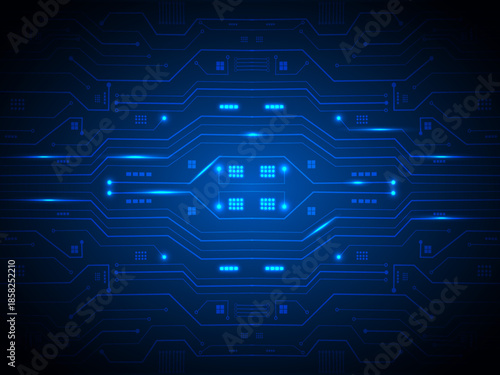 Geometric background and high tech circuit board connection system