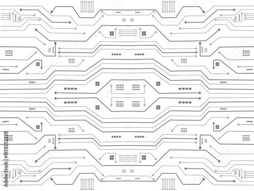 Geometric background and high tech circuit board connection system
