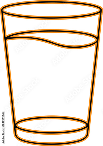 Half full glass of water Vector