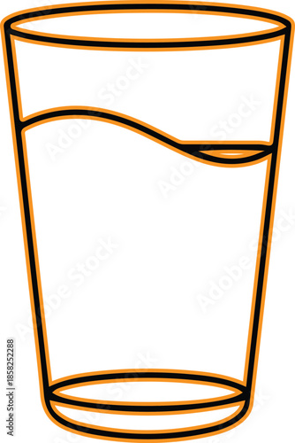 Half full glass of water Vector