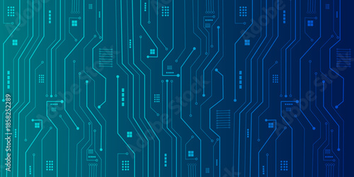 Geometric background and high tech circuit board connection system
