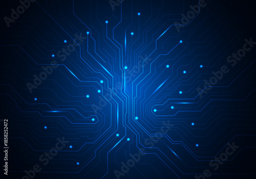Geometric background and high tech circuit board connection system