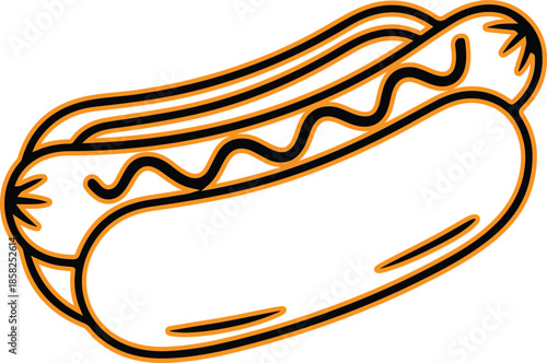 Illustrated hot dog Vector