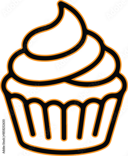 Delicious cupcake with frosting Vector