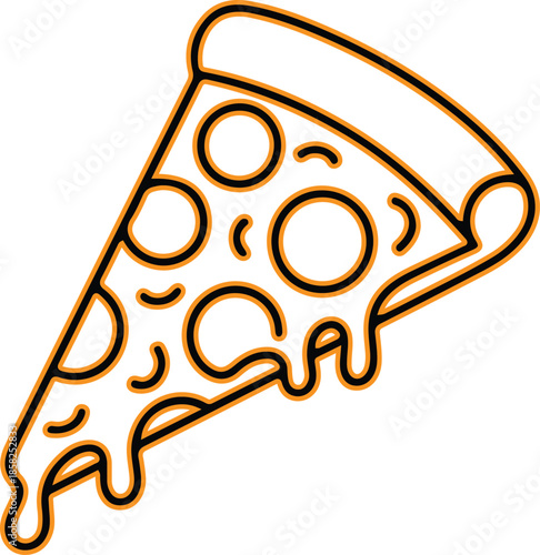 Single slice of cheese pizza Vector
