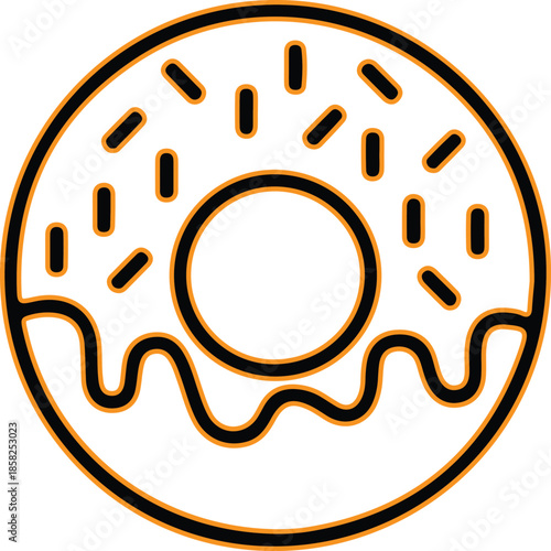 Delicious doughnut with sprinkles Vector