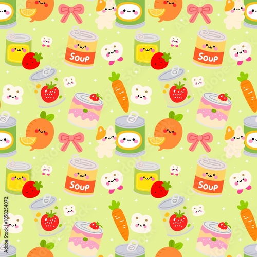 Kawaii Canned Food Seamless 
