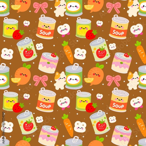 Kawaii Canned Food Seamless 