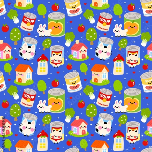 Kawaii Canned Food Seamless 