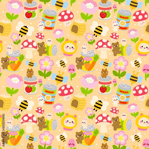 Kawaii Canned Food Seamless 