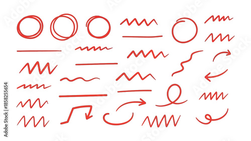 Hand Drawn Graphic Elements Collection: A vibrant compilation of hand-drawn graphic elements, showcasing an array of shapes and lines ready to infuse energy and visual interest.