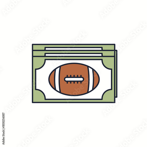 American Football Theme with Money and Football Illustration for Sports and Finance Content