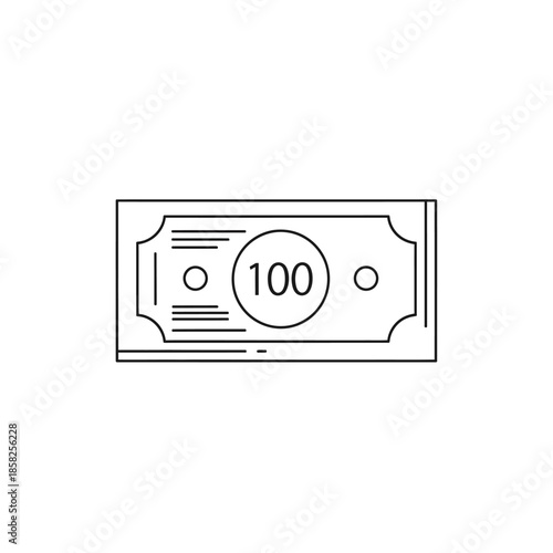 Close-Up of a Paper Currency Bill with Unique Design and Numeral 100