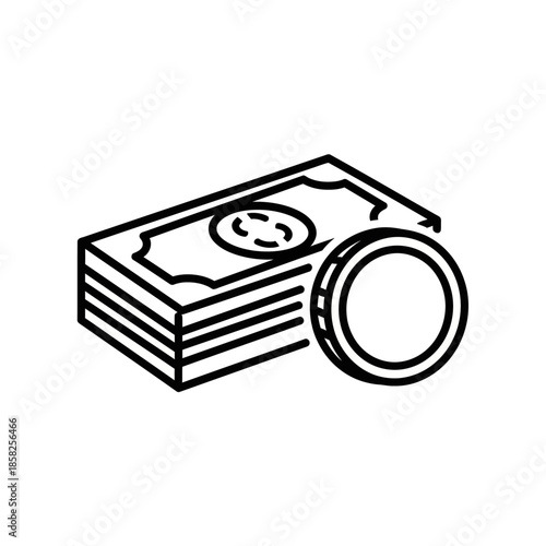 Financial Success Concept With Stack of Money and Coin Illustration