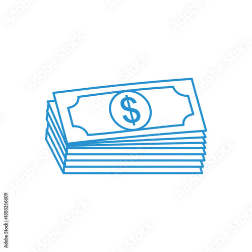 Illustration of a Stack of Money Banknotes for Financial and Business Concepts