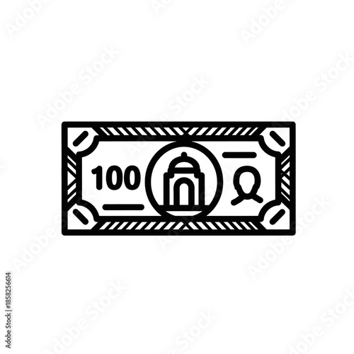 Illustration of a Banknote with Currency Design for Financial and Economy Concepts