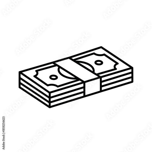 Illustration of a Banknote Stack for Financial and Money Theme Uses