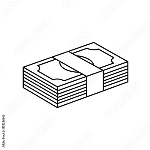 Illustration of a bundle of banknotes for financial and currency concepts