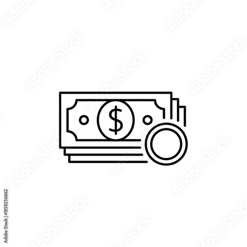 Financial Growth Concept with Money Stack and Coin Illustration for Business Success