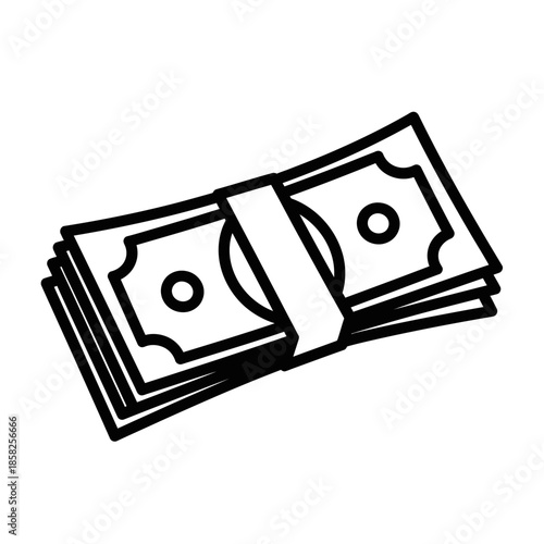 Illustration of a Bundle of Cash Money for Financial and Business Concepts