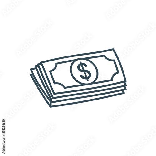Illustration of a Stack of Money for Financial and Business Concepts