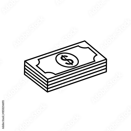 Illustration of a Stack of Money for Financial and Business Concepts