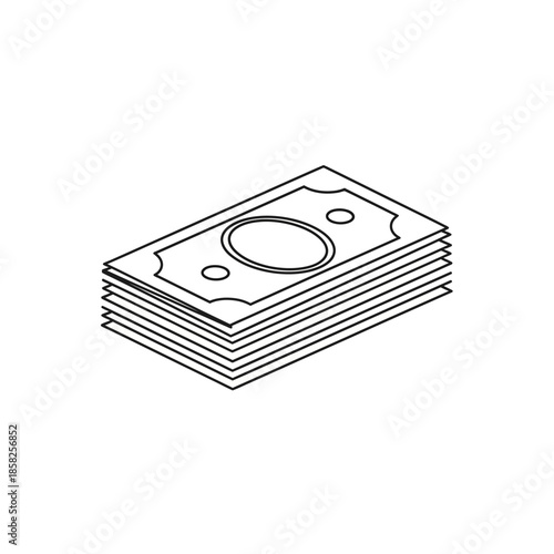 Illustration of a Stack of Cash for Financial or Business Concepts