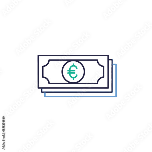 Illustration of Euro Currency Banknotes for Financial and Banking Concepts