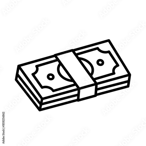 Illustration of a Stack of Cash Money for Financial and Banking Projects