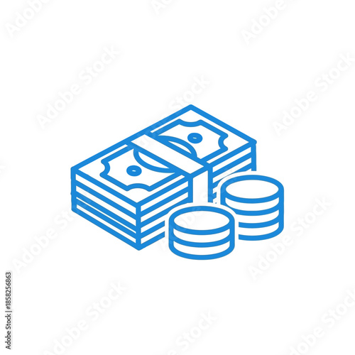 Illustration of Money and Coins for Financial and Banking Concepts
