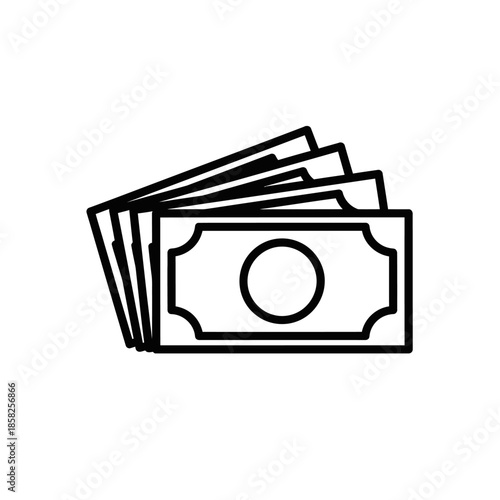 Illustration of Money Banknote Stacks for Financial and Business Concepts