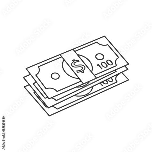 Illustration of Money Banknotes for Financial and Currency Concepts