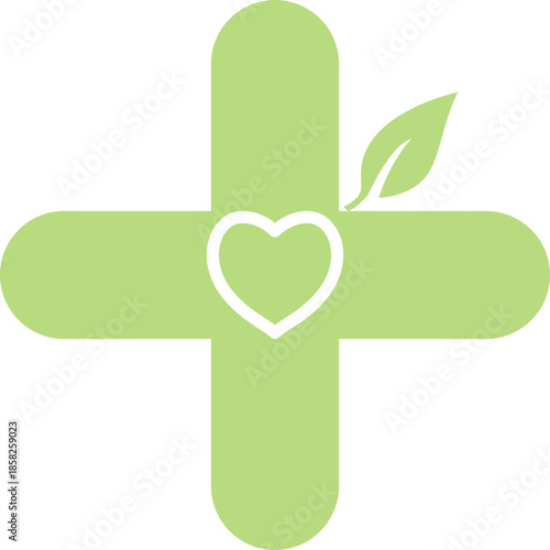 Health Icon. Mix with eco friendly. Representing Nature And Healthy Ecosystem Design.